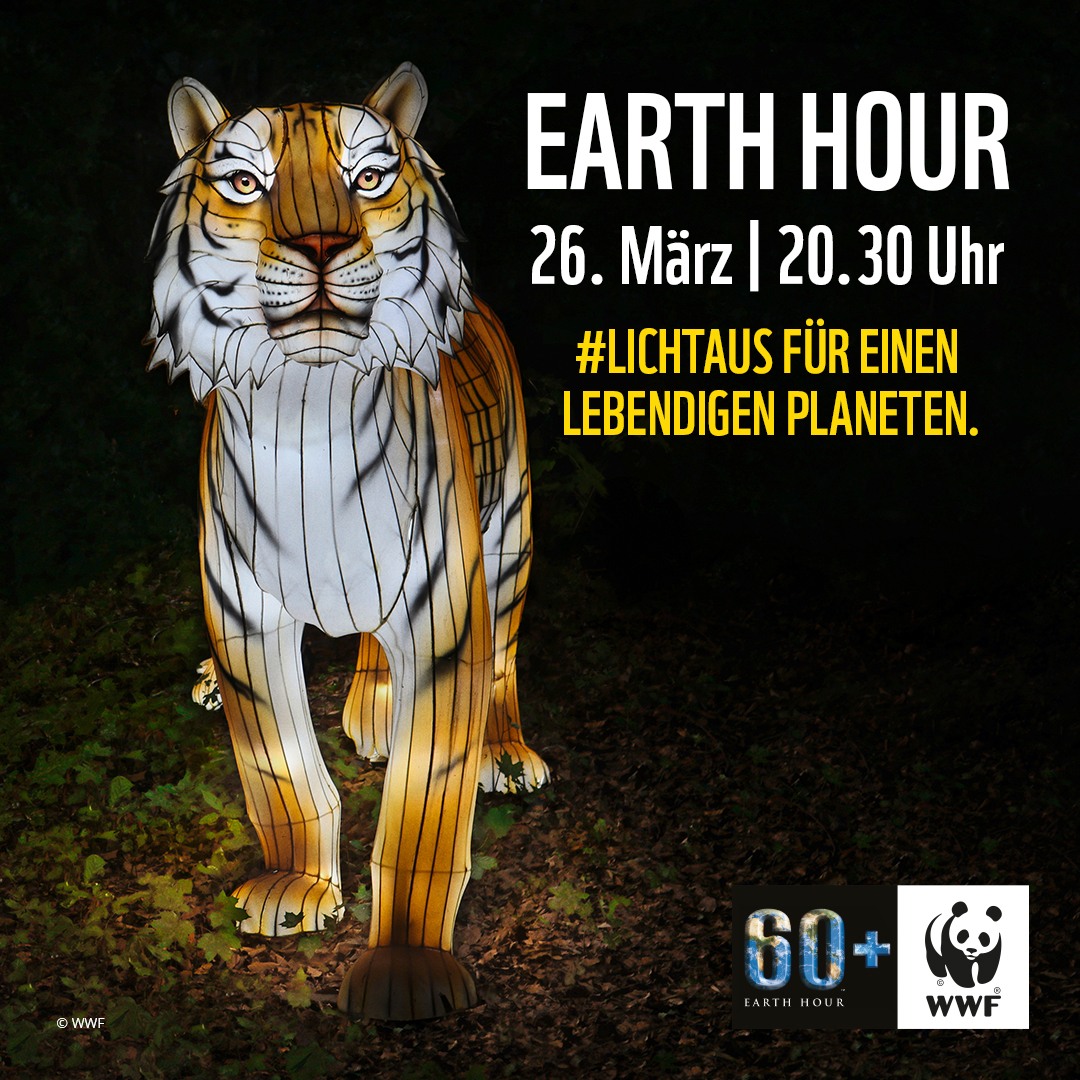 Earth Hour - 26. März um 20:30 Uhr #Lichtaus für einen lebendigen Planeten